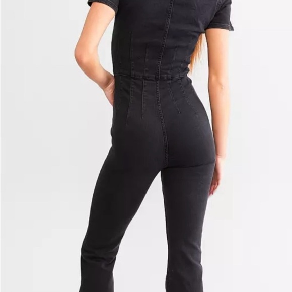 Free People Jayde Denim Flared Jumpsuit - Picture 3 of 3